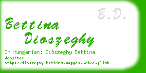 bettina dioszeghy business card